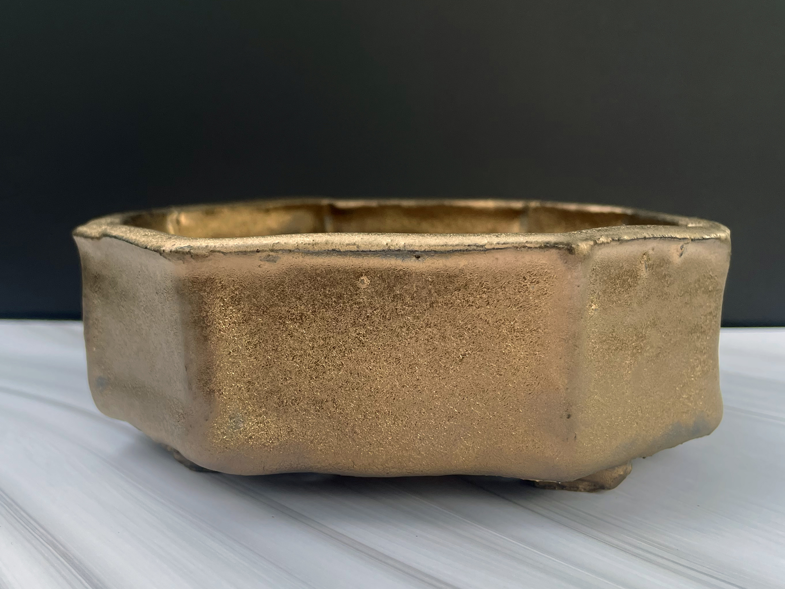 bronze octagon bonsai pot
